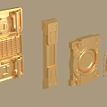 Gold Metal Mechanical Parts With Various Shapes And Intricate Structural Details