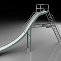 Sturdy Metal Playground Slide with Ladder and Handrails for Kids Outdoor Use