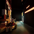 Supermarket Department Store Featuring Shelves With Diverse Grocery And Household Products