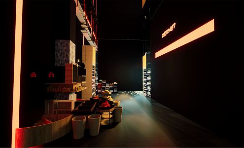 Modern Supermarket Entertainment Space 3d model