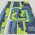 Other Site Layout Design With Curved Path Green Area And Facilities 3d model