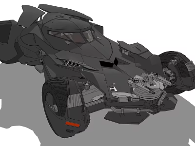 Futuristic Black Concept Car With Streamlined Design And Rugged Wheels 3d model