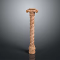 Twisted Stone Column With Ornate Capital And Intricate Classic Design Details