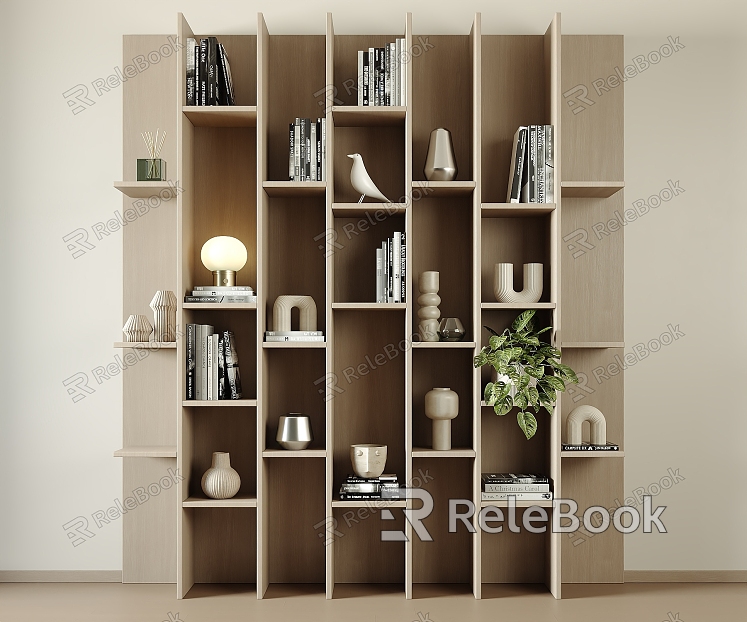 Modern Decorative Cabinet Bookshelf Bookcase Decorative Rack Board Cabinet Storage Cabinet model