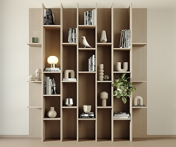 Modern Decorative Cabinet Bookshelf Bookcase Decorative Rack Board Cabinet Storage Cabinet 3d model