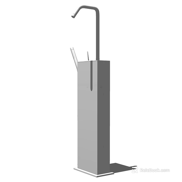 Modern Faucet Design With Sleek Metal Body And Vertical Spout Structure 3d model 