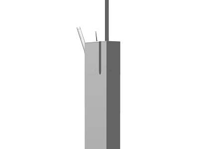 Modern Faucet Design With Sleek Metal Body And Vertical Spout Structure 3d model