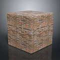 Wooden Texture Stone Cube With Natural Brown Orange Tones And Solid Structure 3d model