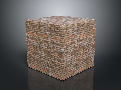 Wooden Texture Stone Cube With Natural Brown Orange Tones And Solid Structure 3d model