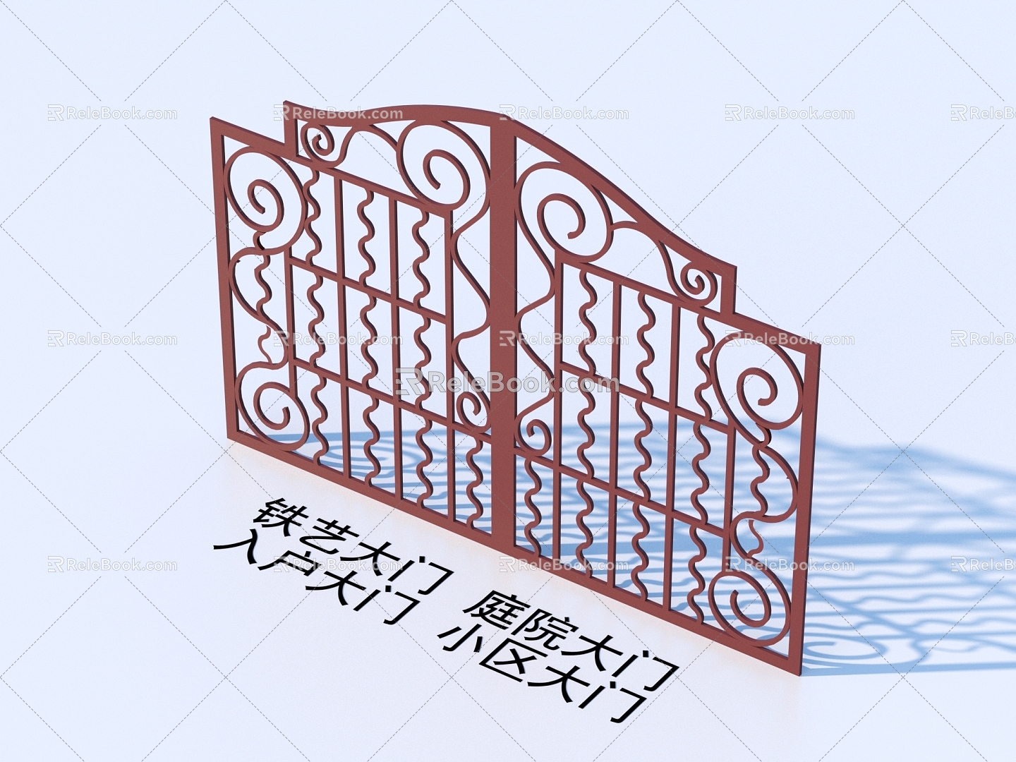 Wrought Iron Gate Courtyard Gate Entrance Gate Community Gate 3d model