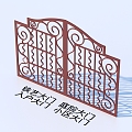 Wrought Iron Gate Courtyard Gate Entrance Gate Community Gate 3d model