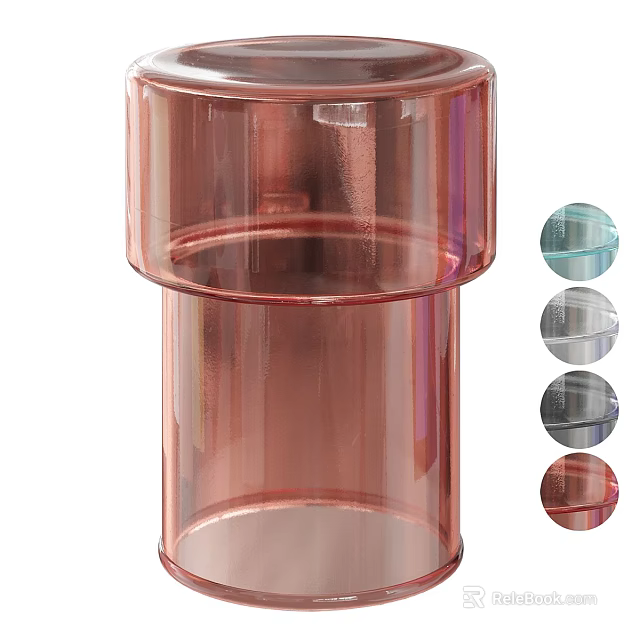 Transparent Cylindrical Side Table With Modern Design And Multiple Color Options 3d model 