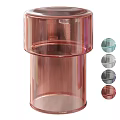 Transparent Cylindrical Side Table With Modern Design And Multiple Color Options
