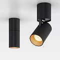 Modern Black Downlights and Spotlights with Warm Yellow Light for Home Lighting