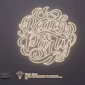 Stylish Beach Party Themed Neon Light Combination with Curved Lettering Design
