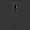 Sleek Fantasy Warhammer With Intricate Metal Head And Black Silver Long Handle Design