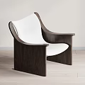 Modern Leisure Accent Chair With Dark Wood Frame And White Upholstered Seat
