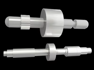 White Mechanical Pipe Components With Gear And Threaded Structures For Industrial Use 3d model