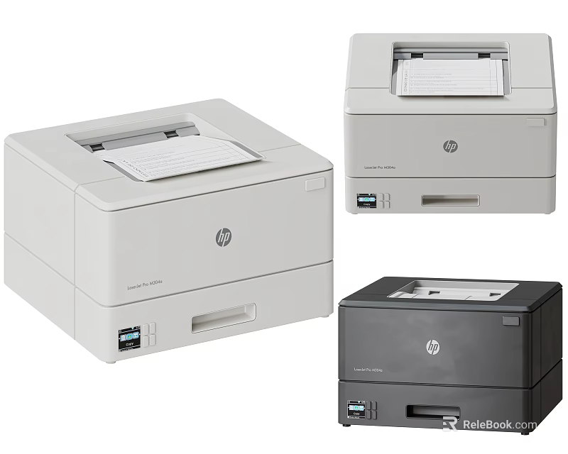 Professional Office Appliances Featuring HP Printers In White And Black Models 3d model 