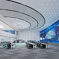 Console Office Table and Chair Combination Computer Workbench Luminous Console Command Technology Steel Middle Control Table Staff Table Station Conference Table Paperless Baking Paint Long Table Combination 3d model