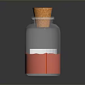Clear Glass Bottle With Cork Stopper And Red Contents For Daily Use