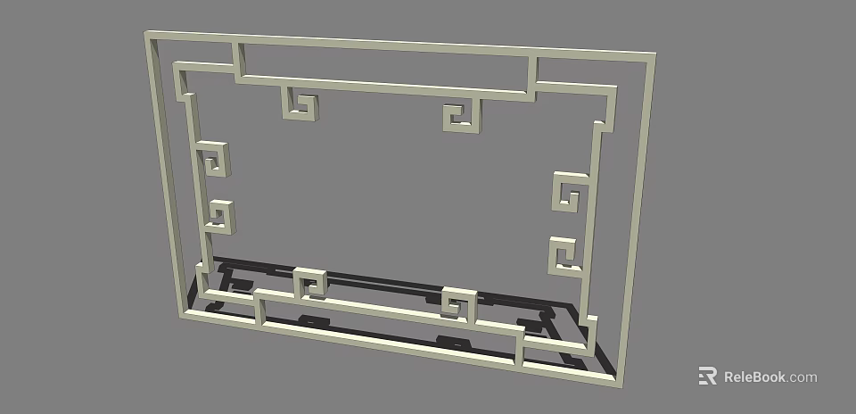 Traditional Chinese Partition With Intricate Lattice Patterns And Frame Structure 3d model