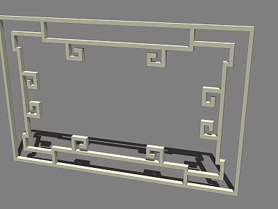 Traditional Chinese Partition With Intricate Lattice Patterns And Frame Structure 3d model