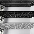 Modern Industrial Ceiling Pipes Arrangement With Black And White Installation Design