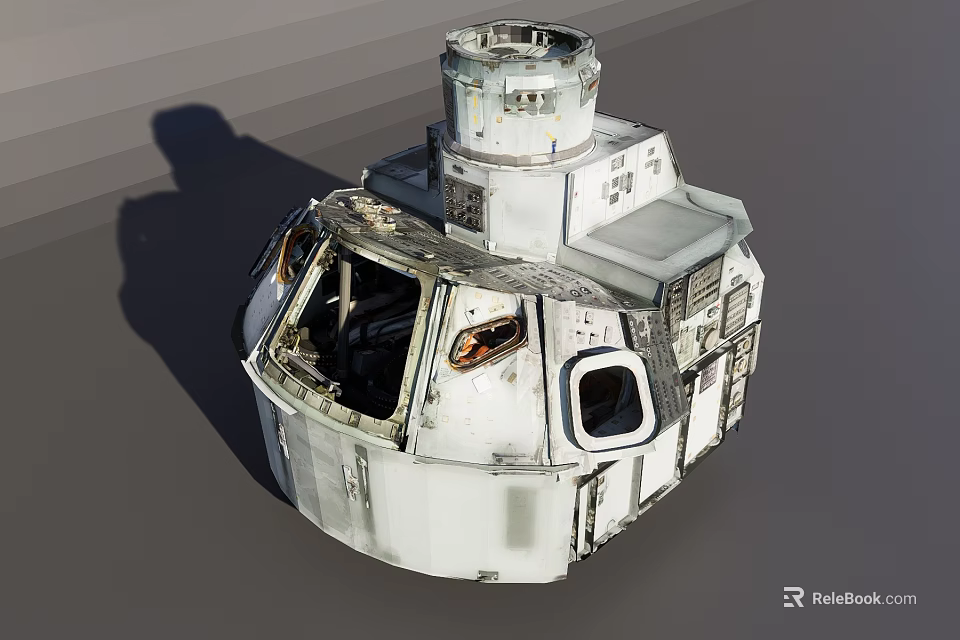 Military Weapon Turret With Metal Structure Hatch Observation Windows And Wear Marks 3d model 