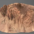 Natural Desert Scenery Featuring Red Rock Formations and Tall Eroded Cliffs