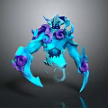 3D Mythical Monster Character Model With Blue Purple Sharp Claws And Intricate Details