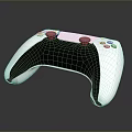 Ergonomic Computer Game Controller With White Black Design Analog Sticks And Control Buttons