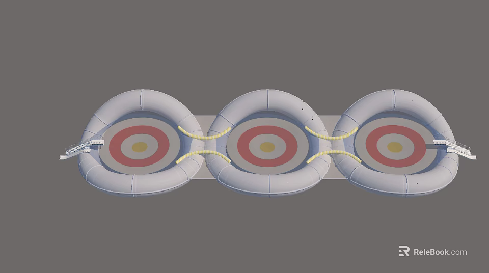 Inflatable Sports Training Targets With Multiple Connected Colorful Concentric Circles Design 3d model