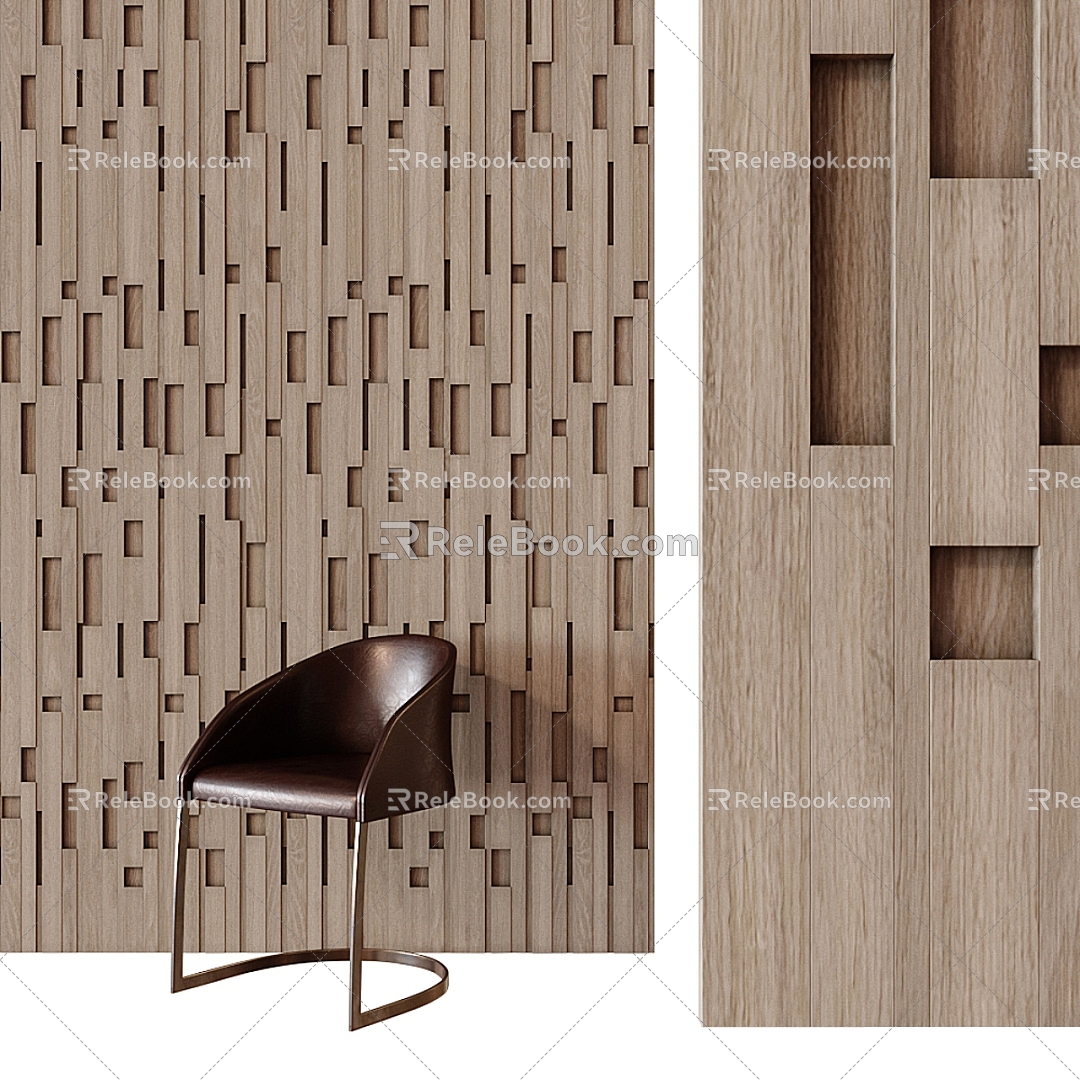 Molding wood veneer wall panel 3d model