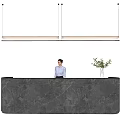 Modern Reception Front Desk 3d model