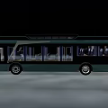 Modern Green City Bus With Large Windows And Comfortable Interior Seats