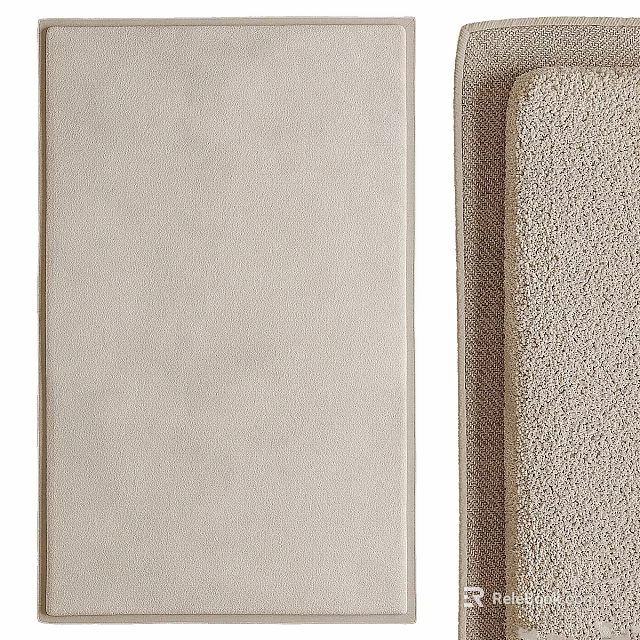 Beige Square Rug With Soft Textured Surface For Indoor Living Room Decoration 3d model 