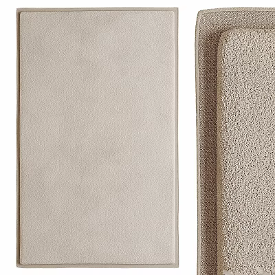 Beige Square Rug With Soft Textured Surface For Indoor Living Room Decoration 3d model