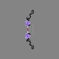 Decorative Bow Weapon With Black Ornamental Details Purple Patterns And Red Central Section Design