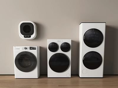 Modern Washing Machines With Sleek Design And Digital Control For Home Laundry Room 3d model