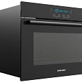 Modern Black Kitchen Appliances With Range Hood Gas Cooktop Oven And Refrigerator
