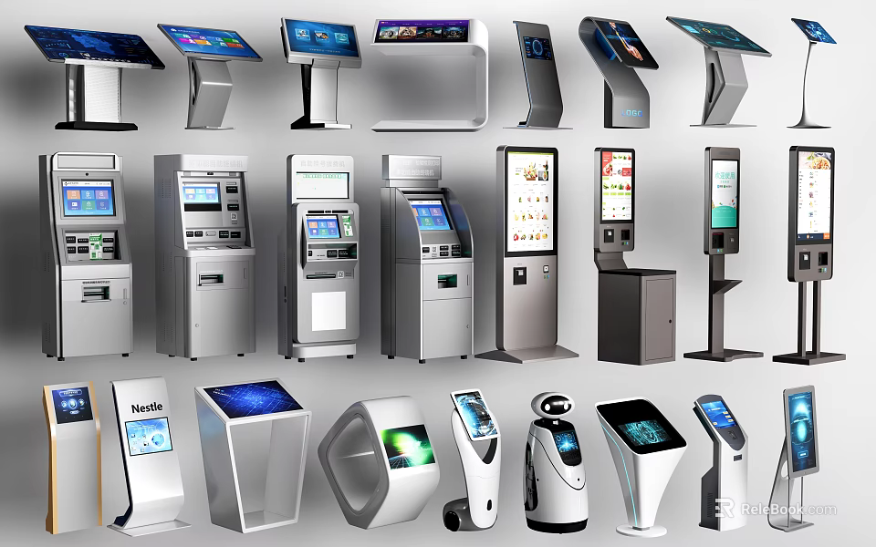 Smart Machines Featuring Self Service Kiosks Touch Screen Devices And Interactive Terminals 3d model 