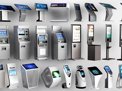 Smart Machines Featuring Self Service Kiosks Touch Screen Devices And Interactive Terminals 3d model