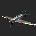 Vintage Military Fighter Aircraft With Single Wing And Classic Roundel Markings