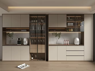 Modern household wine cabinet 3d model