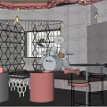Industrial LOFT Clear Bar Net Red Clear Bar 3d model