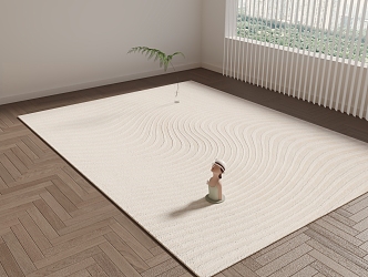 Carpet Modern Carpet Curve Carpet Beige Carpet Warm Carpet 3d model