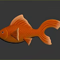 Vibrant Orange Goldfish with Shiny Scales and Flowing Fins Swimming in a Clear Aquarium Tank