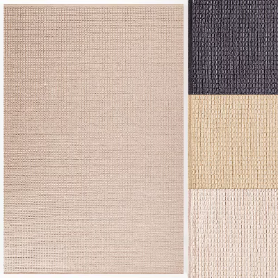 Square Area Rugs with Woven Texture in Beige Grey and Cream Colors 3d model