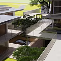 Modern Detached Villa With Glass Curtain Walls Balconies And Courtyard Design